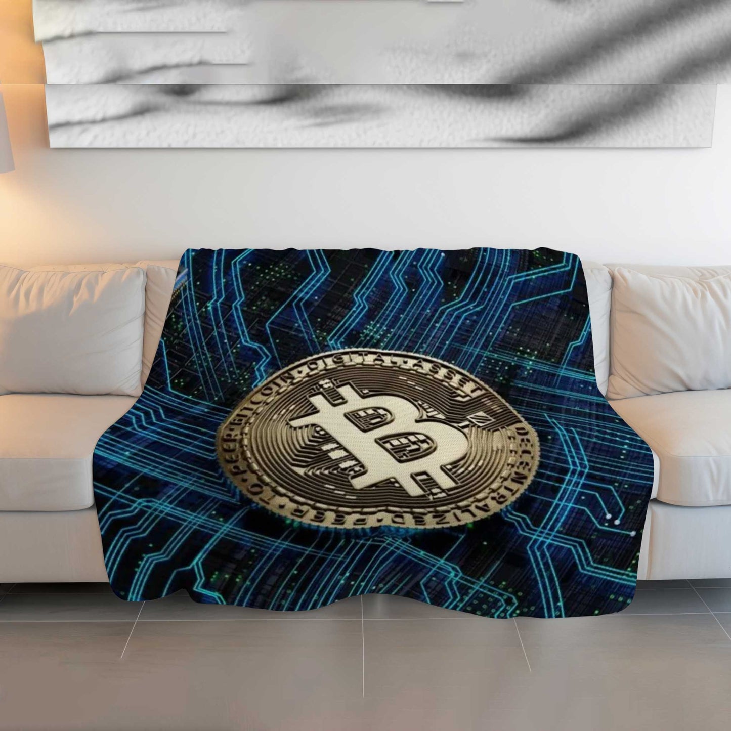 "Dynamic Bitcoin Flow" Crypto Energy Blanket - Vibrant Digital Comfort