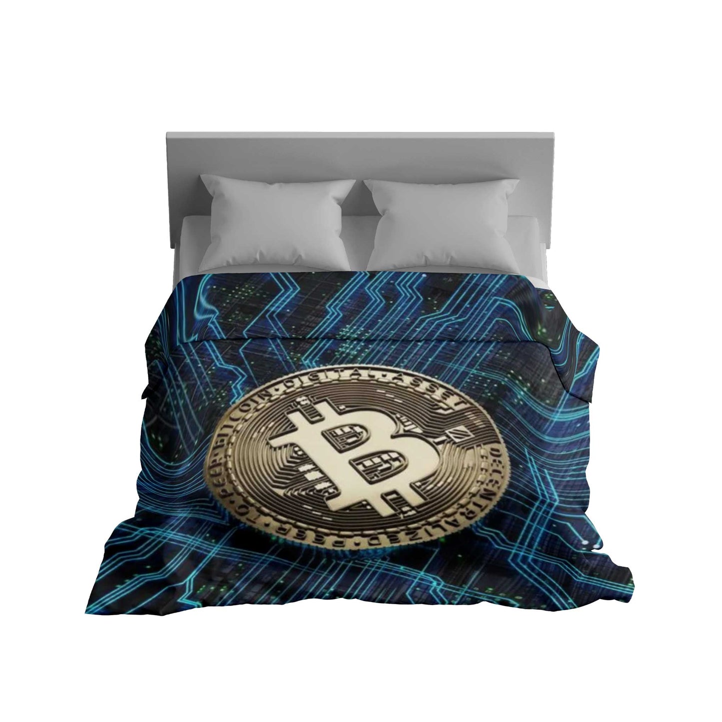 "Dynamic Bitcoin Flow" Crypto Energy Blanket - Vibrant Digital Comfort