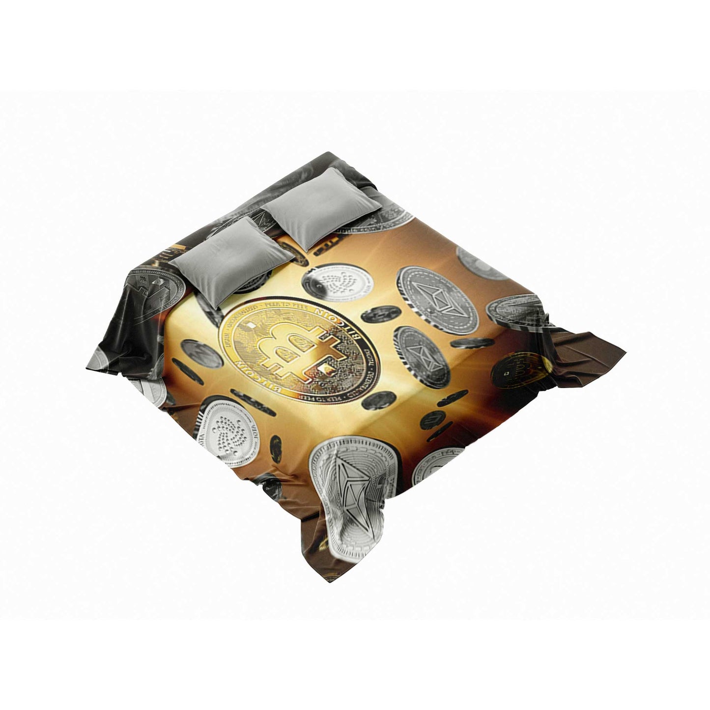 "Crypto Dream" Bitcoin & Cryptocurrency Printed Blanket - Cozy & Fluffy