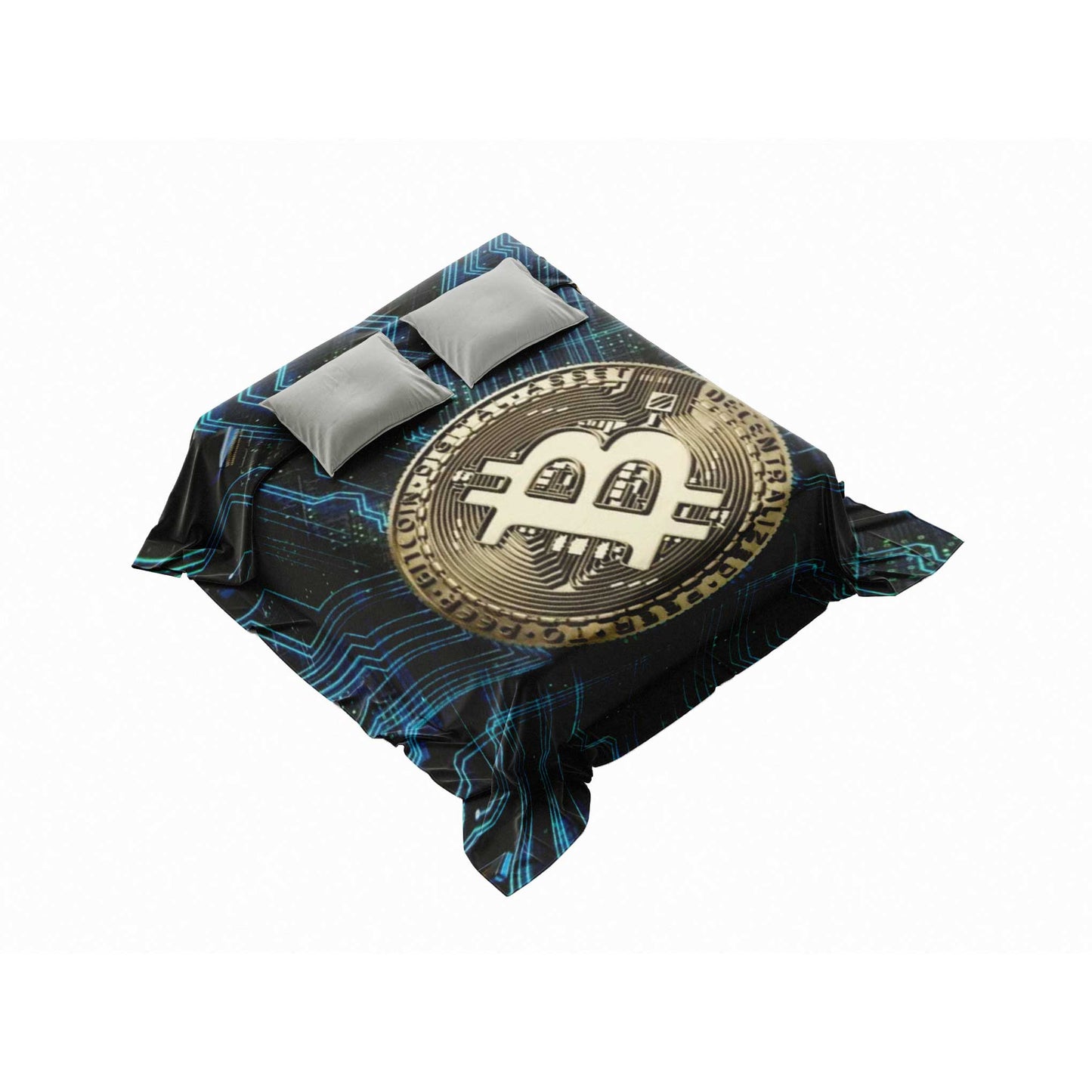 "Dynamic Bitcoin Flow" Crypto Energy Blanket - Vibrant Digital Comfort
