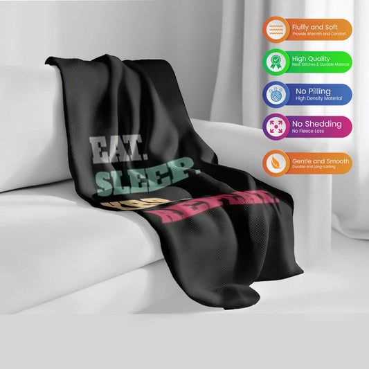 "EAT. SLEEP. XRP. REPEAT." Crypto Motto Plush Blanket