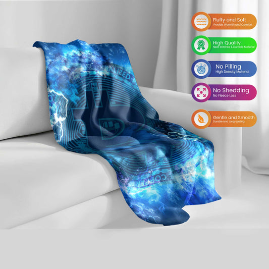 "Electro-Bitcoin Storm" Decentralized Currency Blanket - Dynamic & Cozy Comfort
