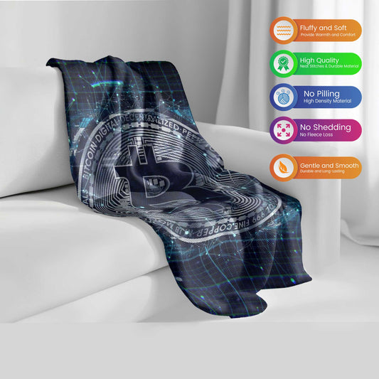 "Galactic Bitcoin Grid" Decentralized Comfort Blanket - Cosmic Tech Style