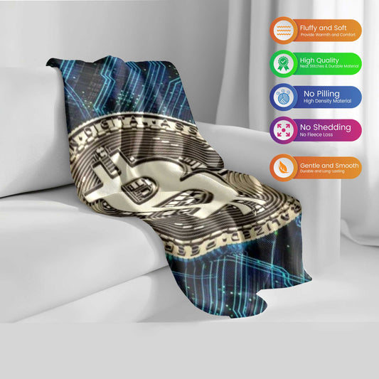 "Dynamic Bitcoin Flow" Crypto Energy Blanket - Vibrant Digital Comfort