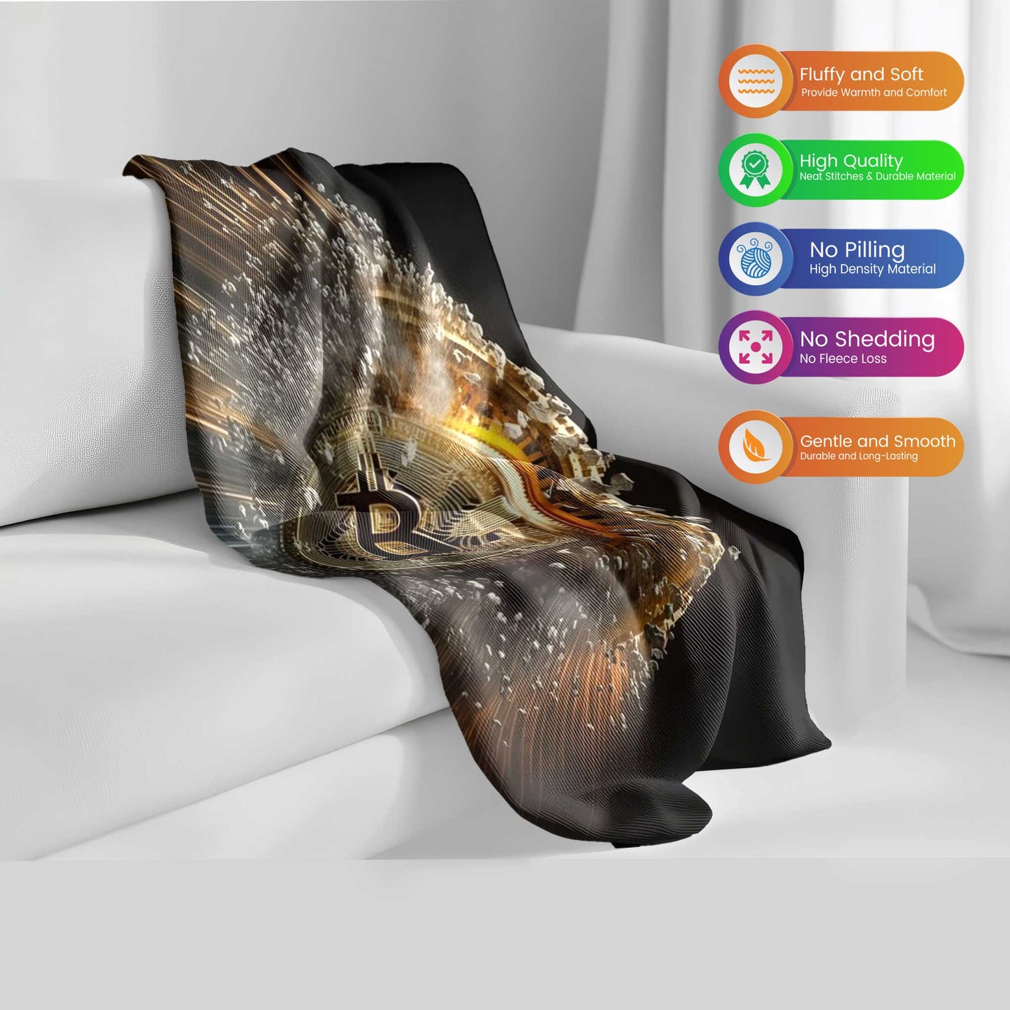 "Digital Dreamscape" Bitcoin & Crypto Portal Blanket - Cozy & Mysterious