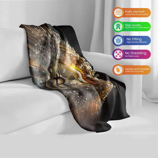 "Digital Dreamscape" Bitcoin & Crypto Portal Blanket - Cozy & Mysterious