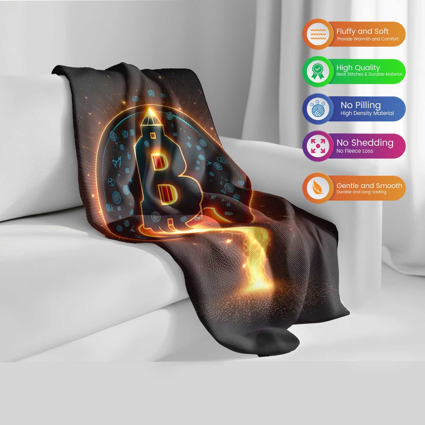 "Bitcoin Launchpad" Crypto Rocket Ascent Blanket - Propel Your Comfort