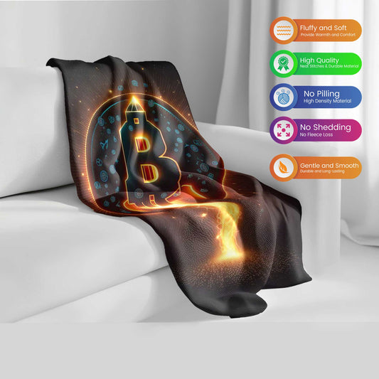 "Bitcoin Launchpad" Crypto Rocket Ascent Blanket - Propel Your Comfort