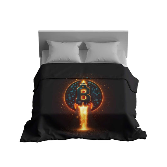 "Bitcoin Launchpad" Crypto Rocket Ascent Blanket - Propel Your Comfort