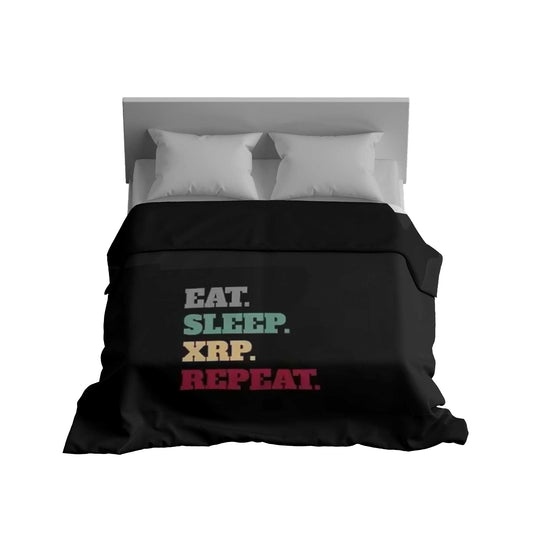 "EAT. SLEEP. XRP. REPEAT." Crypto Motto Plush Blanket