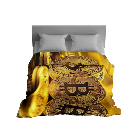 "Golden Era Crypto" Bitcoin & Altcoin Abundance Blanket - Luxurious Comfort