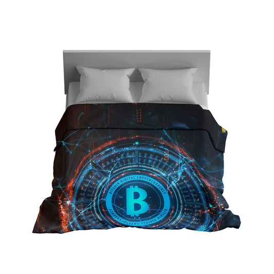 "Digital Age Disc" Bitcoin & Cryptocurrency Blanket - Futuristic Comfort