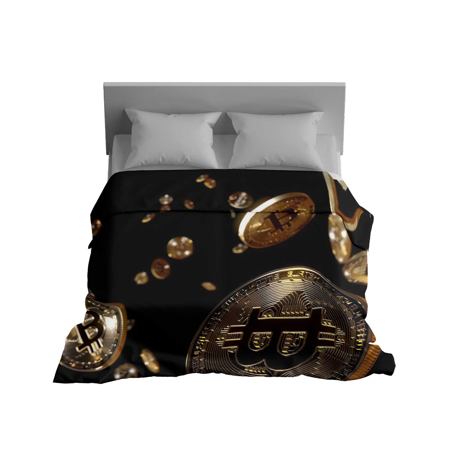 "Fiery Bitcoin Blaze" Crypto Energy Blanket - Intense & Cozy Comfort