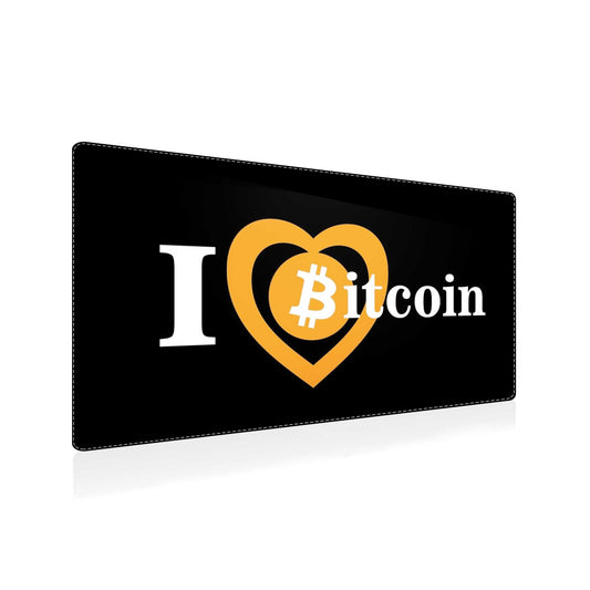 "I Love Bitcoin" Statement Gaming Mouse Pad - Crypto Enthusiast Desk Mat